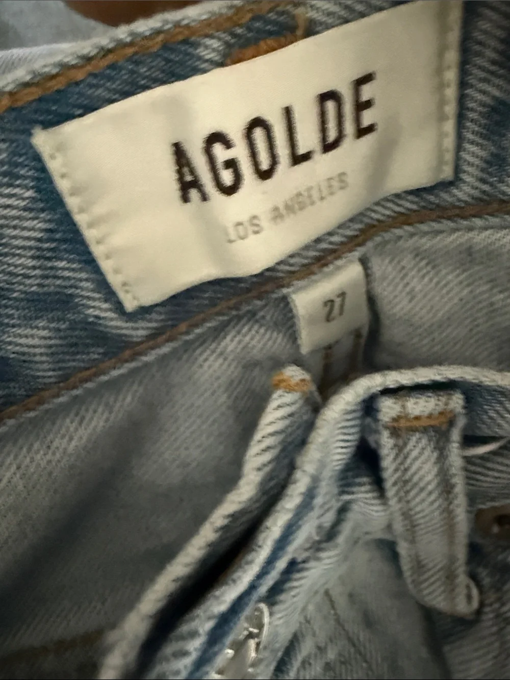 AGOLDE Riley Denim Cut Off Jean Shorts Long Inseam Swapmeet Sz 27